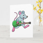 Maus bei Musik mit Gitarre Karte (Gelbe Blume)