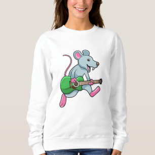 Maus bei Musik mit Gitarre Sweatshirt