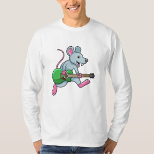 Maus bei Musik mit Gitarre T-Shirt