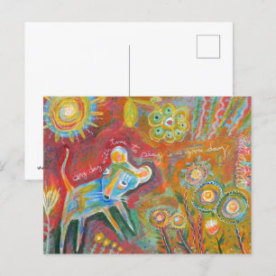 Maus bei Spielen Postkarte