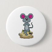 Maus bei Yoga-Fitness Button (Vorderseite)