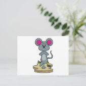 Maus bei Yoga-Fitness Postkarte (Stehend Vorderseite)