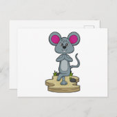 Maus bei Yoga-Fitness Postkarte (Vorne/Hinten)