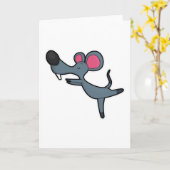 Maus bei Yoga-Stretching-Übung Karte (Gelbe Blume)