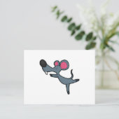 Maus bei Yoga-Stretching-Übung Postkarte (Stehend Vorderseite)