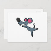 Maus bei Yoga-Stretching-Übung Postkarte (Vorne/Hinten)
