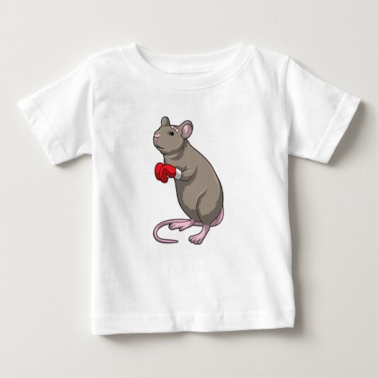 Maus beim Boxen mit Boxhandschuhen Baby T-shirt (Vorderseite)