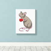 Maus beim Boxen mit Boxhandschuhen Leinwanddruck (Insitu (Holzboden))