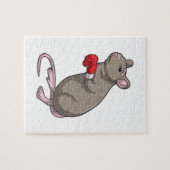 Maus beim Boxen mit Boxhandschuhen Puzzle (Horizontal)