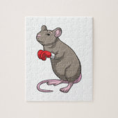 Maus beim Boxen mit Boxhandschuhen Puzzle (Vertikal)