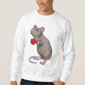 Maus beim Boxen mit Boxhandschuhen Sweatshirt (Vorderseite)