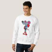 Maus beim Boxen mit Boxhandschuhen Sweatshirt (Vorne ganz)