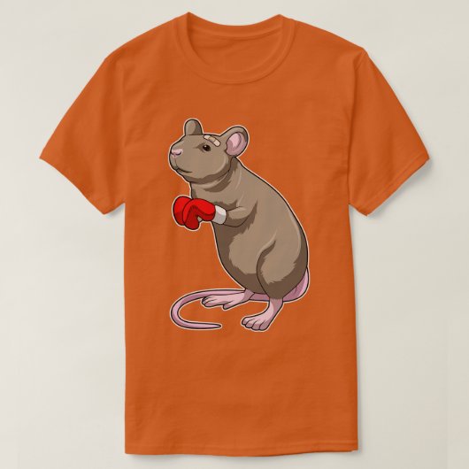 Maus beim Boxen mit Boxhandschuhen T-Shirt (Design vorne)