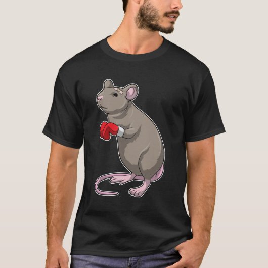 Maus beim Boxen mit Boxhandschuhen T-Shirt (Vorderseite)