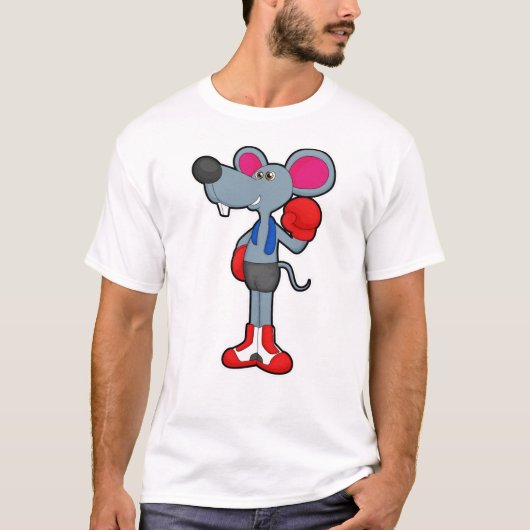 Maus beim Boxen mit Boxhandschuhen T-Shirt (Vorderseite)