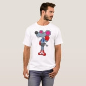 Maus beim Boxen mit Boxhandschuhen T-Shirt (Vorne ganz)