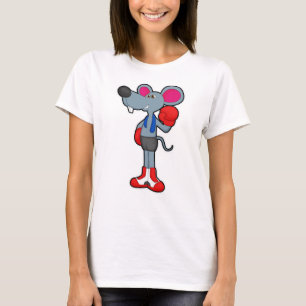 Maus beim Boxen mit Boxhandschuhen T-Shirt