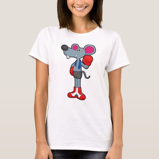 Maus beim Boxen mit Boxhandschuhen T-Shirt (Vorderseite)