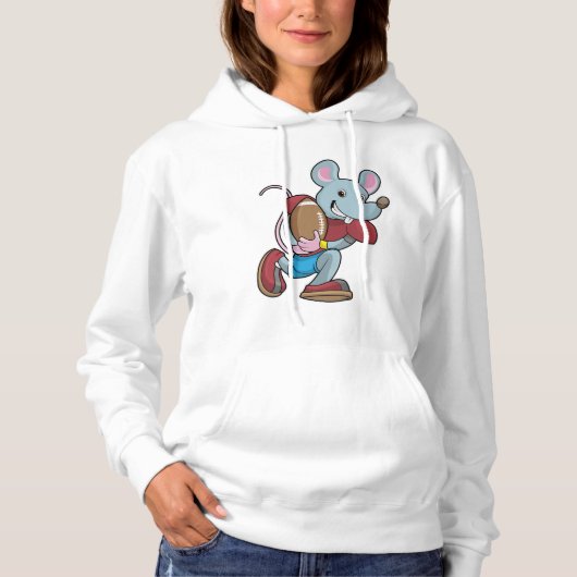 Maus beim Fußball mit Ausrüstung Hoodie (Vorderseite)