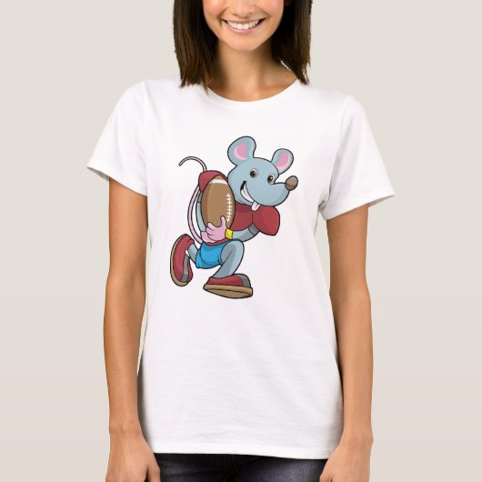 Maus beim Fußball mit Ausrüstung T-Shirt (Vorderseite)