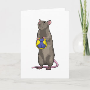 Maus beim Hallenhandball Sport Karte
