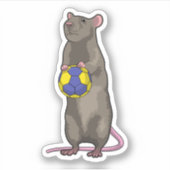 Maus beim Handball Sport Aufkleber (Vorderseite)