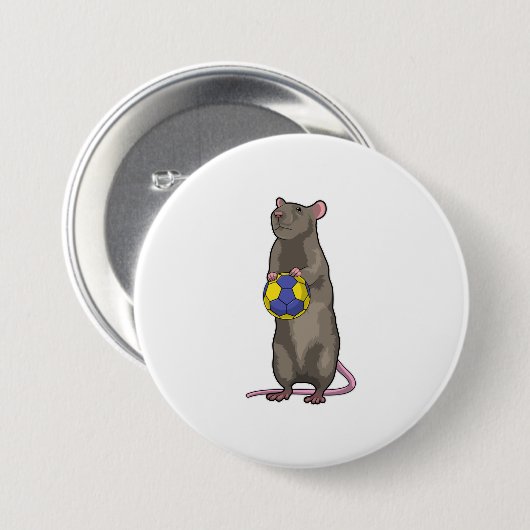 Maus beim Handball Sport Button (Vorne & Hinten)