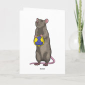 Maus beim Handball Sport Karte (Rückseite)