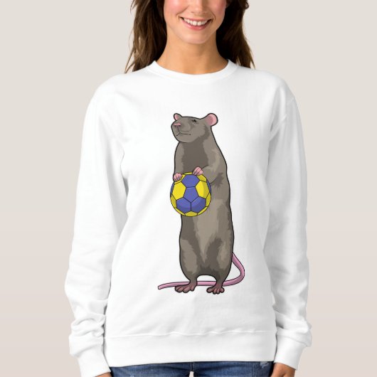 Maus beim Handball Sport Sweatshirt (Vorderseite)
