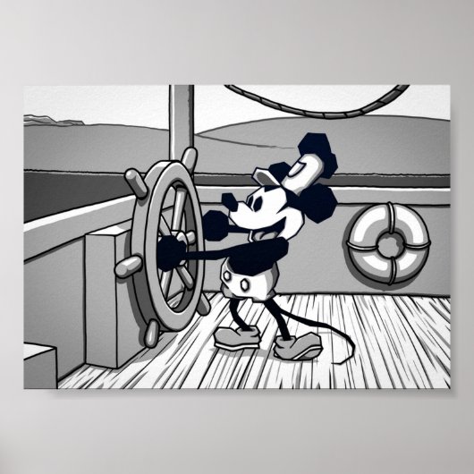 Maus beim Micken in Dampfbooten Poster (Vorne)