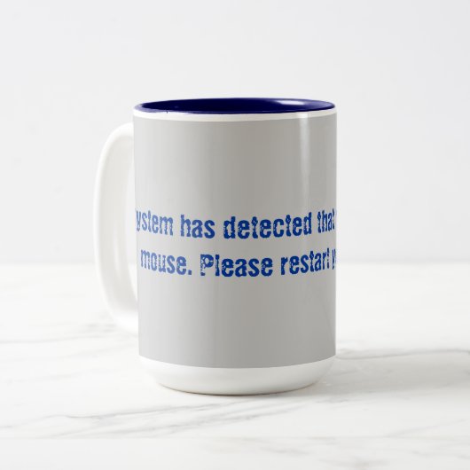 Maus bewegte Fehler-Code Zweifarbige Tasse (Vorderseite Links)