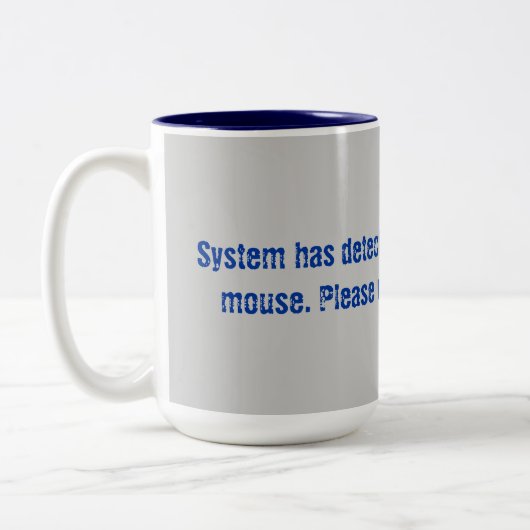 Maus bewegte Fehler-Code Zweifarbige Tasse (Links)