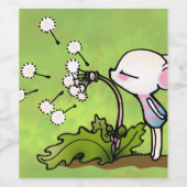 Maus blasen auf Dandelion Weinetikett (Einzelnes Label)