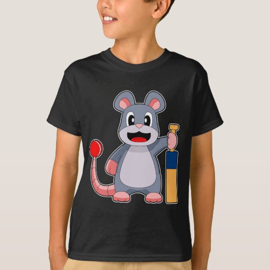Maus-Cricket-Schläger T-Shirt (Vorderseite)