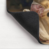 Maus, das eine alte Laterne abstaubt Mousepad (Ecke)