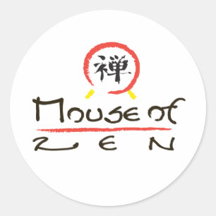 Maus des Zen-runden Aufklebers Runder Aufkleber