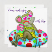 Maus Einladung (Vorne/Hinten)