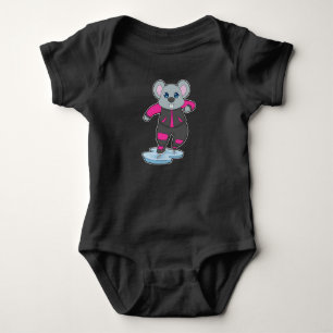 Maus Eislaufen Schlittschuhe Baby Strampler
