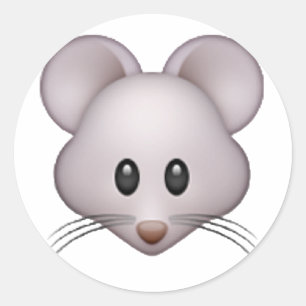Maus - Emoji Runder Aufkleber