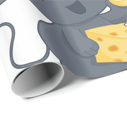 Maus essen Käse Geschenkpapier (Rolleneckpunkt)