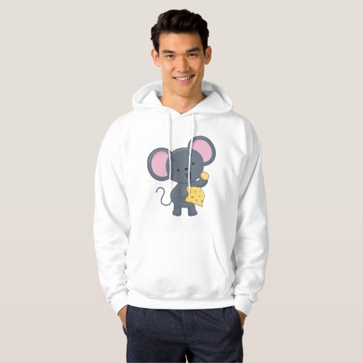 Maus essen Käse Hoodie (Vorne ganz)