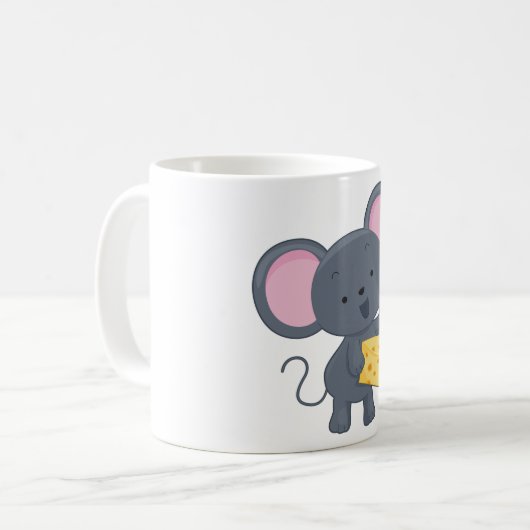 Maus essen Käse Kaffeetasse (Vorderseite Links)