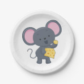 Maus essen Käse Pappteller (Vorderseite)