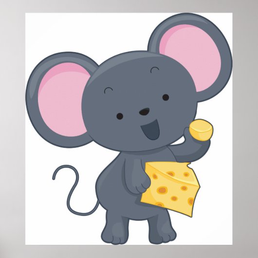 Maus essen Käse Poster (Vorne)