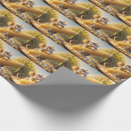 Maus essen Mais auf dem Cob Geschenkpapier (Ecke)