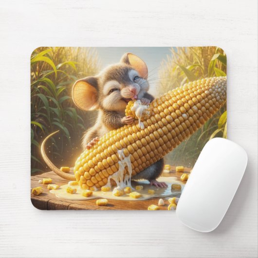 Maus essen Mais auf dem Cob Mousepad (Mit Mouse)
