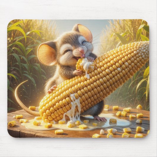 Maus essen Mais auf dem Cob Mousepad (Vorne)