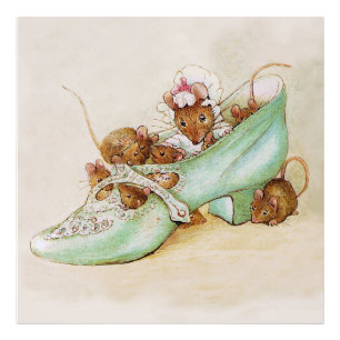 Maus Familie in einem Schuhwerk von Beatrix Potter Fotodruck