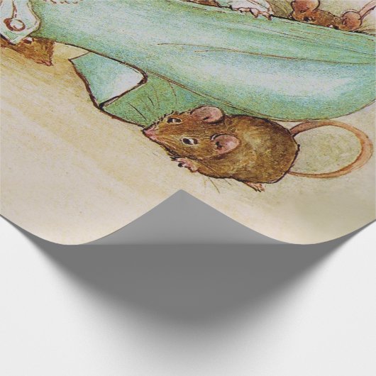 Maus Familie in einem Schuhwerk von Beatrix Potter Geschenkpapier (Ecke)