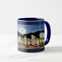 Maus Familie Moon Designer Dunkelblaue Tasse beoba